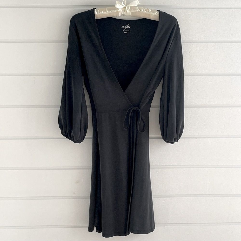 Alya Black Cold Shoulder Wrap Dress Like New Small
